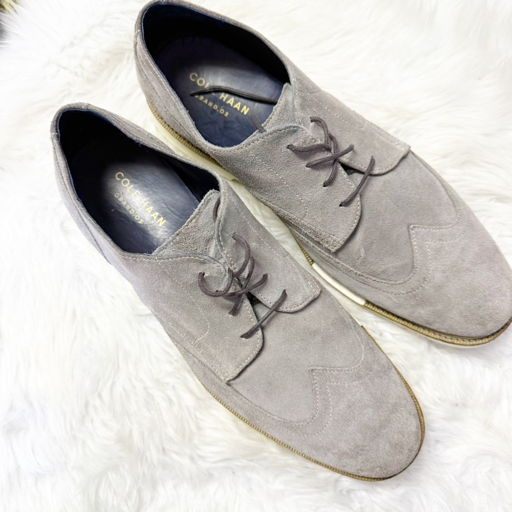 Cole Haan OriginalGrand Suede Wingtip Oxfords Grey 12M